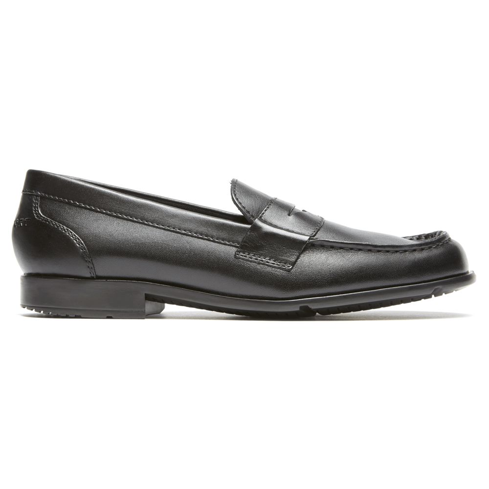 Rockport Classic Penny Slip-Ons - Mens Loafers - Black - NZ (DJC-867350)